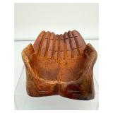 Wood Praying Hands Bowl