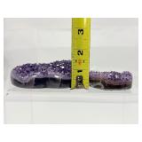 Amethyst Lot of 3: Two hearts 495 gm./1 lb. 1.5 oz.,106 gm./3.7 oz. and a rough chevron point 195 gm./7 oz.