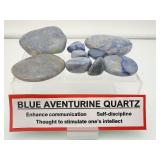 Blue Aventurine/Blue Quartz palmstone/tumbles lot of 9 266 gm./9.4oz.