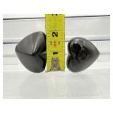 Rainbow Obsidian Hearts Lot of 2: 59 gm./2.1 oz., 72 gm./2.5 oz.  Total Lot Weight 132 gm./4.6 oz.
