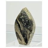 Pyrite Lot of 3: small flame, heart and small cube cluster 291 gm./10.2 oz.