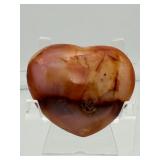 Carnelian Polished Heart Lot of 2: heart 140gm/4.9oz., heart 75gm/2.6oz.
