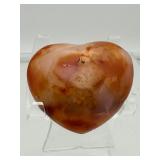Carnelian Polished Heart Lot of 2: heart 140gm/4.9oz., heart 75gm/2.6oz.