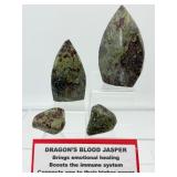 Dragon Stone Polished Lot of 4: Two small flames and 2 tumbles 361gm/12.7oz.