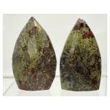 Dragon Stone Polished Lot of 4: Two small flames and 2 tumbles 361gm/12.7oz.