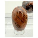 Mahogany Obsidian Polished Lot of 3: Sphere 60mm 3311gm/11oz., Palmstone 169gm/6oz., Pyramid 81gm/2.9oz.  Total Lot Weight 560gm/1 lb.3.8oz