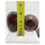 Mahogany Obsidian Polished Lot of 3: Sphere 60mm 3311gm/11oz., Palmstone 169gm/6oz., Pyramid 81gm/2.9oz.  Total Lot Weight 560gm/1 lb.3.8oz