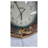 Rustic Lodge Style Pheasant Feather Adorned Clock