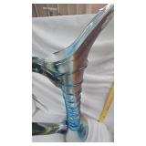 Hand Blown Vase with Swan Like Neck and Spiral Detail