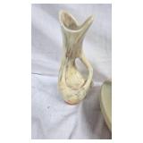 Rumril Pottery Vase/Bowl, and Small Crackle Style Vase