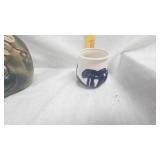 "Old Sleepy Eye" Stoneware Mug, Vintage Swan Planter, Majoica Pottery Dish