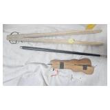 Vintage Wash Sticks, Wood Crochet Needles and Conductor Wand
