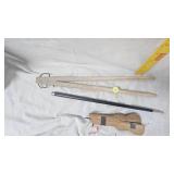 Vintage Wash Sticks, Wood Crochet Needles and Conductor Wand