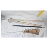 Vintage Wash Sticks, Wood Crochet Needles and Conductor Wand
