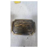 Direct Drive Shakespere Reel & 1977 Indiana Metal Craft Gun Belt Buckle