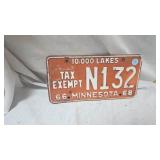 MN 66-68 Tax Exempt License Plate