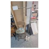 Metal Stepstool Chair in Working Condistion and Silver Toned Reading lamp