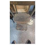 Metal Stepstool Chair in Working Condistion and Silver Toned Reading lamp
