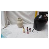 Set of 6 small Nesting Dolls, Vintage Weyness Sniff Jar & E.W. Farrington Stoneware Jug