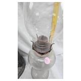 Vintage Glass Oil Lamp and Embury No 2 Air Pilot Lantern