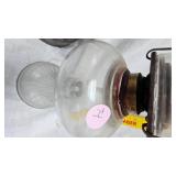 Vintage Glass Oil Lamp and Embury No 2 Air Pilot Lantern