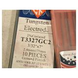 Lot of (5 partial packs) Assorted Welding Electrodes - 1/16" Tungsten 2% Thoriated, Tungsten Thoriated 2%, 3/32" Tungsten 2% Ceriated (in original packaging)
