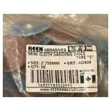 Lot of (2 Bags / ~100) Keen Abrasives 2" 40 and 50 Grit Sanding Disc | Mini Cloth