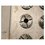 Lot of (10) Collets with Collet Holder