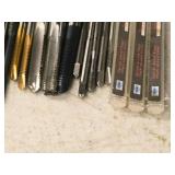 T-Handle Tap Wrench with (30) Taps - (5) 1/4", (2) 5/16", (4) 10-24, (1) 2-56, (3) 10-32, (2) 6-32, (3) 5/16, (5) 8/32, (2) 4-40