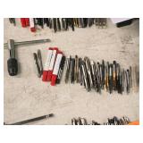 T-Handle Tap Wrench with (30) Taps - (5) 1/4", (2) 5/16", (4) 10-24, (1) 2-56, (3) 10-32, (2) 6-32, (3) 5/16, (5) 8/32, (2) 4-40