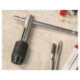 T-Handle Tap Wrench with (30) Taps - (5) 1/4", (2) 5/16", (4) 10-24, (1) 2-56, (3) 10-32, (2) 6-32, (3) 5/16, (5) 8/32, (2) 4-40