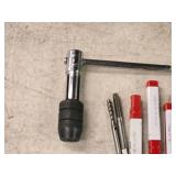 T-Handle Tap Wrench with (30) Taps - (5) 1/4", (2) 5/16", (4) 10-24, (1) 2-56, (3) 10-32, (2) 6-32, (3) 5/16, (5) 8/32, (2) 4-40