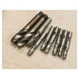 Lot of (9) End Mill Bits (2) 5/16, (4) 3/8, (3) 1/2