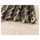 Lot of (5) End Mill Bits (1) 7/16, (3) 3/8, (1) 11/32