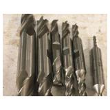 Lot of (5) Double-Sided End Mill Bits 3/8-3/8, 1/2-1/2, 5/8, 5/16-3/8, 1/8-3/8, 1/4-3/8