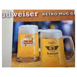 Budweiser Retro Mug Gift Set - (4) 15oz Beer Mugs