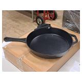 12" Cast Iron Skillet with Silicone Handle Grips - Kitchen HQ (in original packaging)