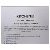 9" Cast Iron Grill Press - Kitchen HQ (in original packaging)