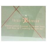Totally Bamboo Minnesota 1.5X Destination Gift Set - Destination Board, Cheese Tool, Salt Box & Cooking Spoon Set (in original packaging)