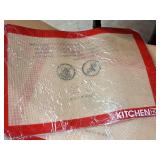 Lot of (4) Kitchen HQ Silicone Baking Mats 11-1/2"x16-1/2" (Red Edge) (in original packaging)