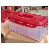Lot of (2) Lock n Lock® Plastic Food Storage Bin with Lid, Handle and 3 Removable Food Separator Cups (in original packaging)