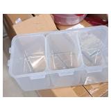 Lot of (2) Lock n Lock® Plastic Food Storage Bin with Lid, Handle and 3 Removable Food Separator Cups (in original packaging)