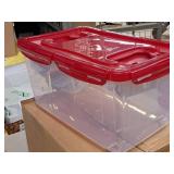 Lot of (1) Lock n Lock® Plastic Food Storage Container with Lid and Handle on Rollers 11-1/2"x17-1/2"x8-1/2" (in original packaging)