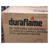 Duraflame® 28" Portable LED Electric Flameless Candle Lantern with Infrared Heater (in original packaging)