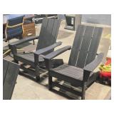 Lot of (2) Poly Adirondack Patio Chairs