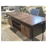 Wood Office Desk with Rolling Office Chair