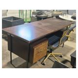 Wood Office Desk with Rolling Office Chair