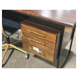 Wood Office Desk with Rolling Office Chair
