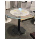 Pedestal Table 29" x 36" - Glass Top / Metal Base