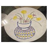 Pedestal Table 29" x 36" - Glass Top / Metal Base